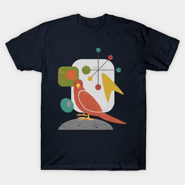 Mid Century Modern Bird T-Shirt by Dragonbudgie